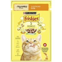 Вологий корм для кішок Friskies з куркою в соусі для дорослих кішок 85г