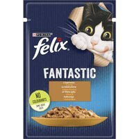 Вологий корм для кішок Felix Fantastic з індичкою в желе для котів 85г