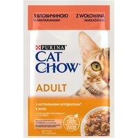 Вологий корм для кішок Cat Chow Adult для кішок, з яловичиною та баклажанами, 85 г