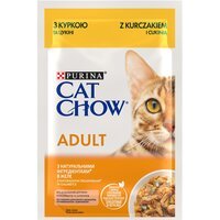 Вологий корм для кішок Cat Chow Adult для кішок, з куркою та цукіні, 85 г