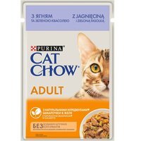 Вологий корм для кішок Chow Adult для кішок, з ягням та зеленою квасолею, 85 г