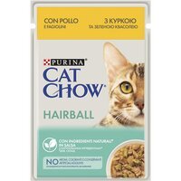 Вологий корм для кішок Cat Chow Hairball Control виведення шерсті, з куркою та зеленою квасолею, 85 г