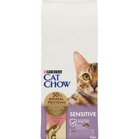 Сухий корм для дорослих кішок Purina Cat Chow Sensitive з чутливою шкірою та травленням з лососем 15 кг