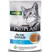 Вологий корм для стерилізованих кішок Purina Pro Plan Cat Nutrisavour Sterilised мус з тріскою, 85 г