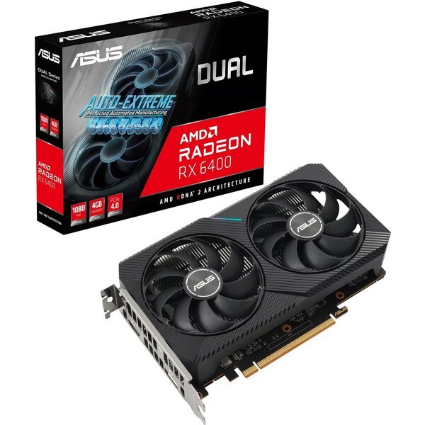

Видеокарта ASUS Radeon RX 6400 DUAL 4GB GDDR6