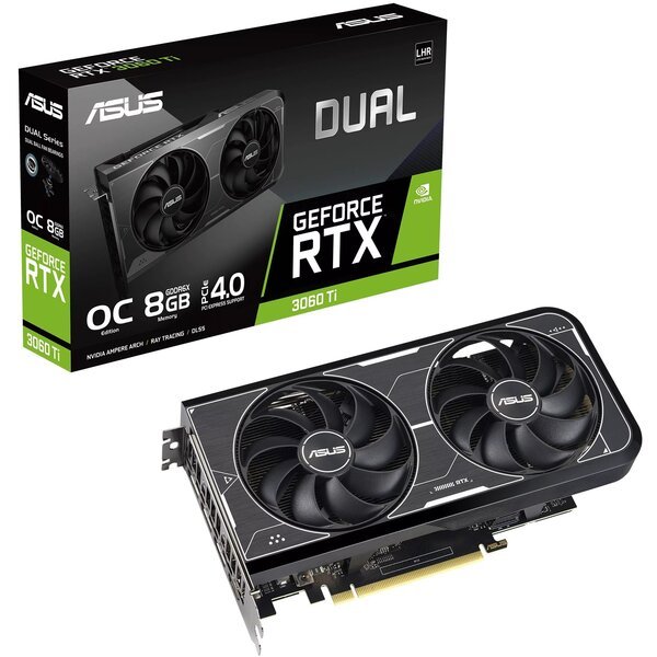 

Видеокарта ASUS GeForce RTX 3060 Ti 8GB GDDR6X DUAL OC DUAL-RTX3060TI-O8GD6X