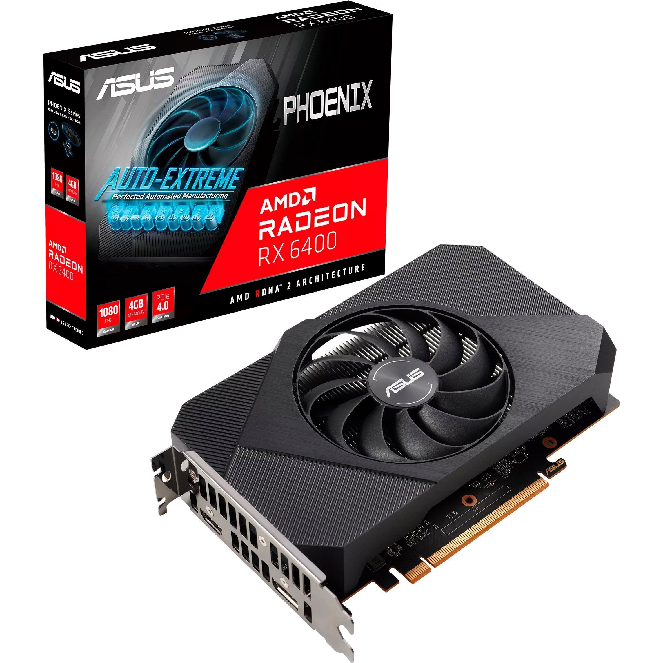 Видеокарта ASUS Radeon RX 6400 4GB GDDR6 PH PH-RX6400-4G фото 1