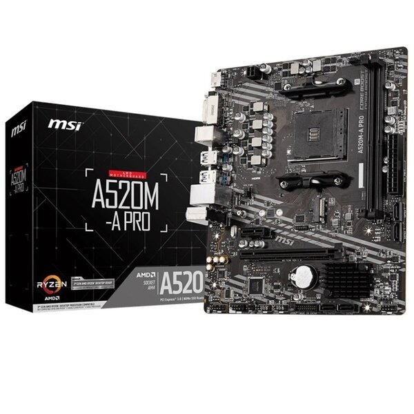 

Материнcкая плата MSI A520M-A PRO sAM4 A520 2xDDR4 HDMI-DVI mATX