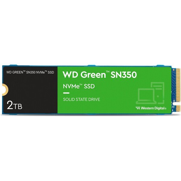 

SSD накопитель WD M.2 2TB PCIe 3.0 Green SN350 (WDS200T3G0C)