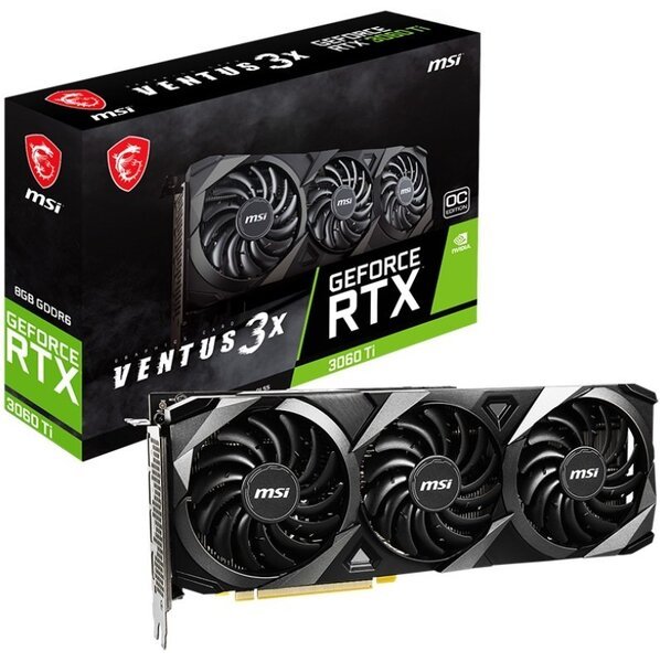 

Видеокарта MSI GeForce RTX 3060 Ti 8GB GDDR6 VENTUS 3X LHR