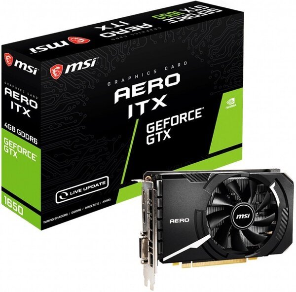 

Видеокарта MSI GeForce GTX 1650 4GB DDR6 AERO ITX V1