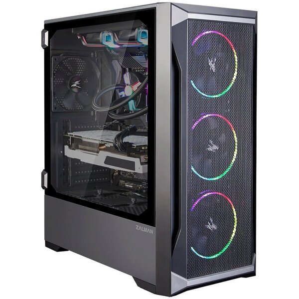 

Корпус Zalman Z8 MS, без БП, 2xUSB3.0, 1xUSB2.0, 3x120mm RGB fans, 1x120mm Black fan, TG Side Panel, EATX, Black