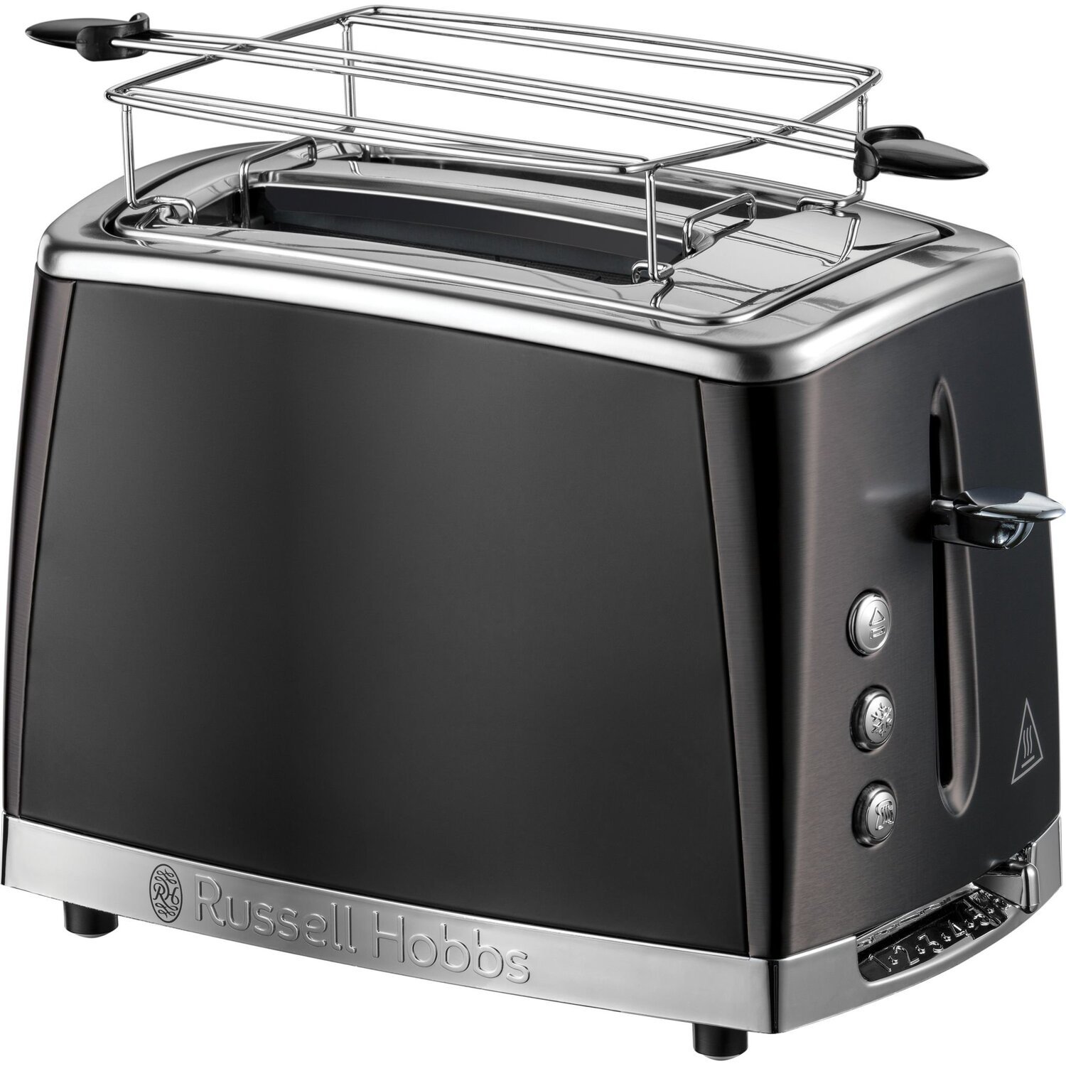 Тостер Russell Hobbs Matte Black 2 Slice, 1550Вт, нержавіюча сталь, підігрів, розморозка, чорний (1430411)