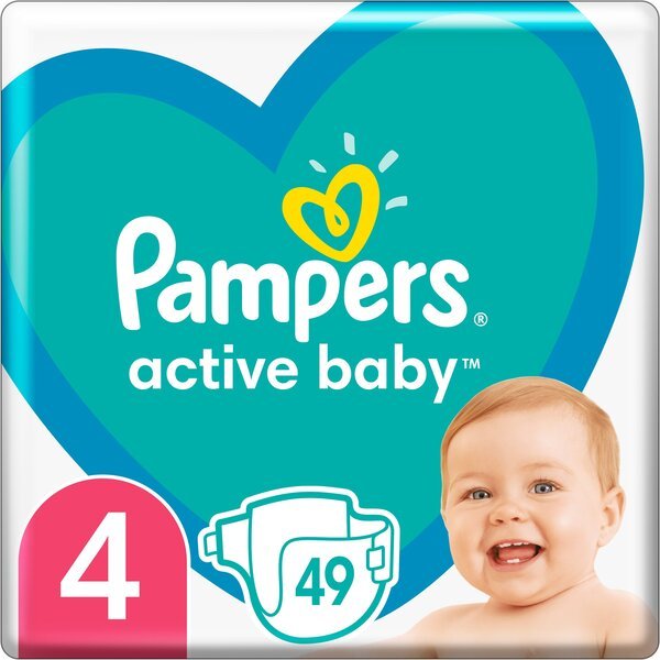Акция на Подгузники Pampers Active Baby Размер 4 (Maxi) 9-14 кг 49 шт. от MOYO