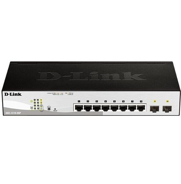 

Коммутатор D-Link DGS-1210-08P/E 8x1GE PoE, 2xSFP (DGS-1210-08P/E)