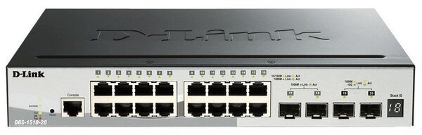 

Коммутатор D-Link DGS-1510-20/E 16xGE, 2xSFP, 2xSFP+, SmartPro (DGS-1510-20/E)