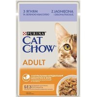 Вологий корм для кішок Cat Chow з ягням та зеленою квасолею 85г