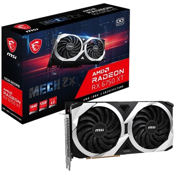 

Видеокарта MSI Radeon RX 6750 XT 12GB GDDR6 MECH 2X OC (912-V399-004)