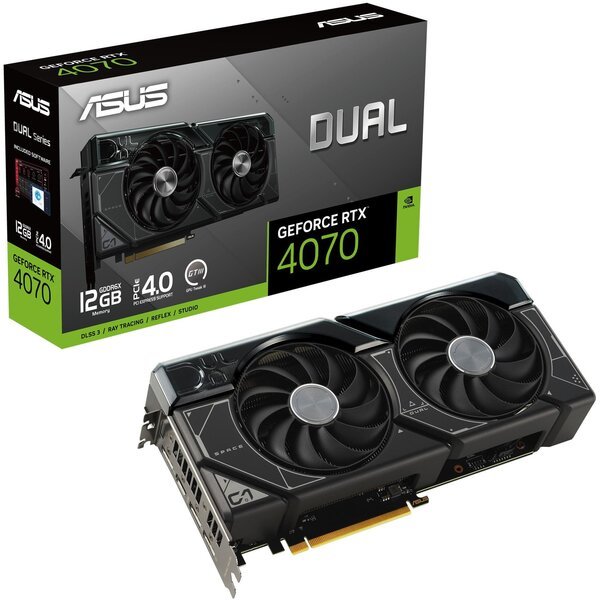 

Видеокарта ASUS GeForce RTX 4070 12GB GDDR6X DUAL-RTX4070-12G (90YV0IZ3-M0NA00)
