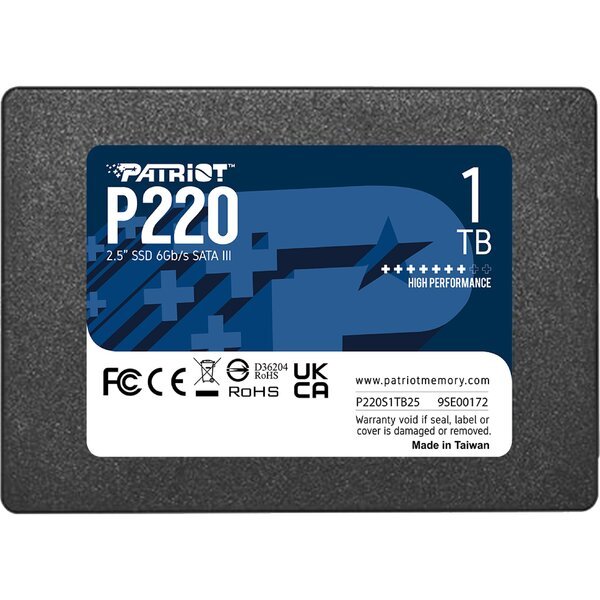 

SSD накопитель PATRIOT 2.5" 1TB SATA P220 (P220S1TB25)