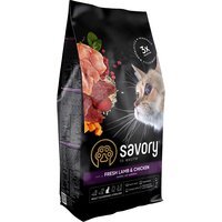 Сухой корм для кастрированных котов Savory со свежим мясом ягненка и курицы 2 кг