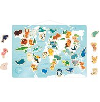 Магнитный набор Janod Карта мира с животными