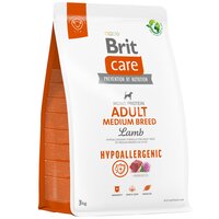 Корм для собак середніх порід Brit Care Dog Hypoallergenic Adult Medium Breed гіпоалергенний з ягням 3кг