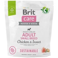 Корм для собак малих порід Brit Care Dog Sustainable Adult Small Breed з куркою та комахами 1кг