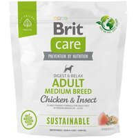 Корм для собак середніх порід Brit Care Dog Sustainable Adult Medium Breed з куркою та комахами 1кг