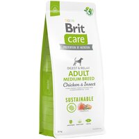 Корм для собак середніх порід Brit Care Dog Sustainable Adult Medium Breed з куркою та комахами 12кг