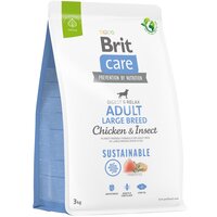 Корм для собак великих порід Brit Care Dog Sustainable Adult Large Breed з куркою та комахами 3кг