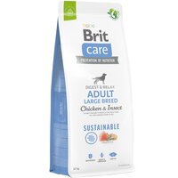 Корм для собак великих порід Brit Care Dog Sustainable Adult Large Breed з куркою та комахами 12кг