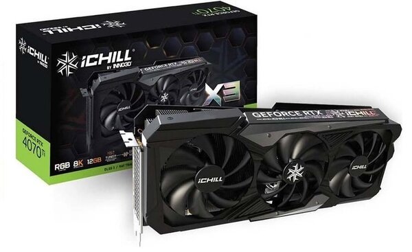 

Видеокарта INNO3D GeForce RTX 4070 Ti 12Gb GDDR6X iChill X3 (C407T3-126XX-186148H)