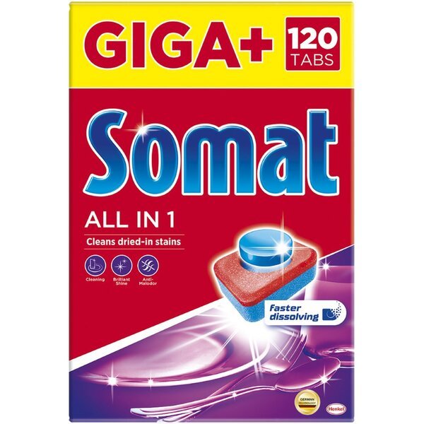 

Таблетки для посудомоечной машины Somat All in one 120шт