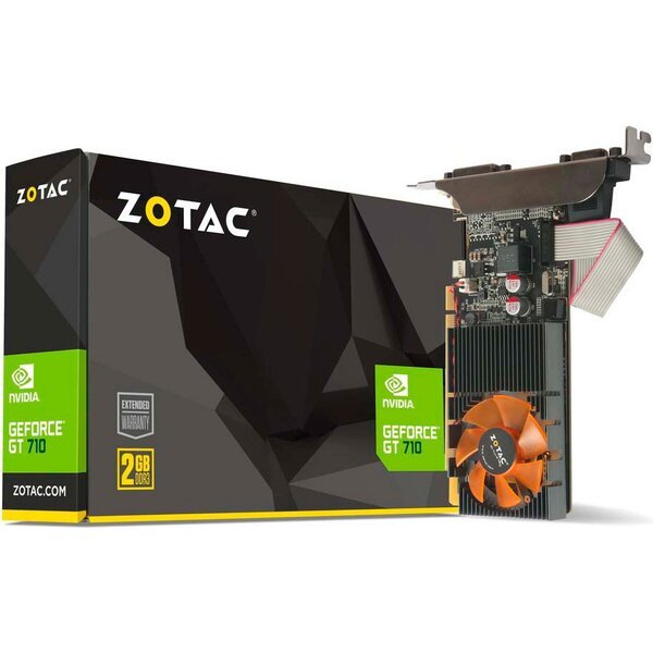 

Видеокарта ZOTAC GeForce GT 710 2GB DDR3 Low Profile (ZT-71310-10L)