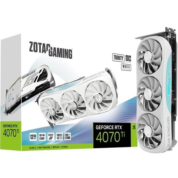 

Видеокарта ZOTAC GeForce RTX 4070 Ti 12GB GDDR6X Trinity OC белый (ZT-D40710Q-10P)