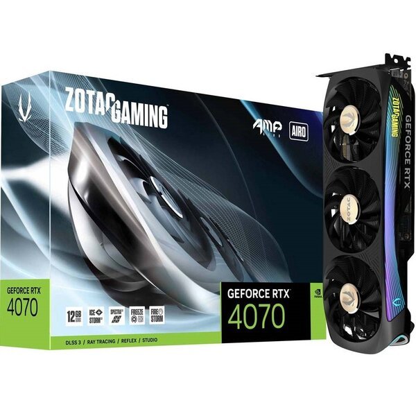 

Видеокарта ZOTAC GeForce RTX 4070 12GB GDDR6X AMP AIRO (ZT-D40700F-10P)