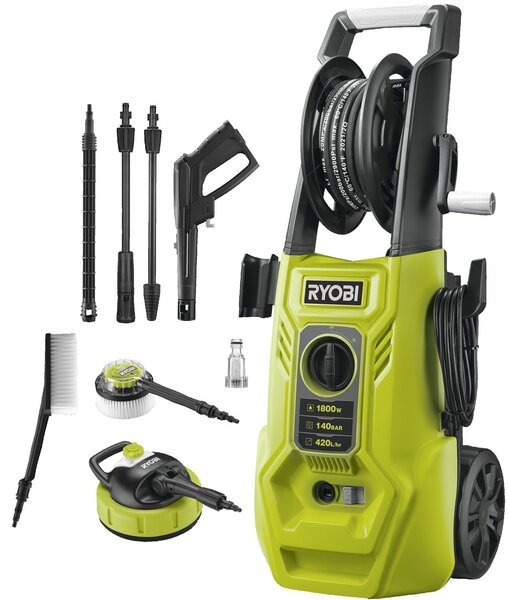 

Минимойка высокого давления Ryobi RY140PWA,1800Вт, 140Бар, 420 л/ч (5133005423)