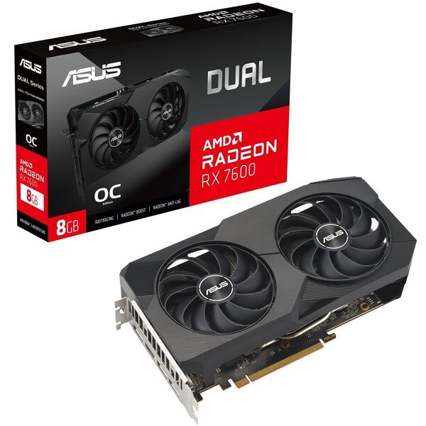 

Видеокарта ASUS Radeon RX 7600 8GB GDDR6 DUAL OC DUAL-RX7600-O8G (90YV0IH1-M0NA00)