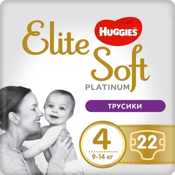 

Подгузники-трусики Huggies Elite Soft Platinum Mega 4 9-14кг 22шт