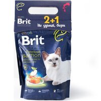 Набір 2+1. Сухий корм для стерилізованих котів Brit Premium by Nature Cat Sterilized Salmon з лососем, 300 г