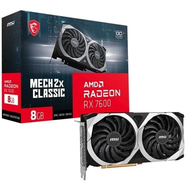 

Видеокарта MSI Radeon RX 7600 8GB GDDR6 MECH 2X CLASSIC OC (912-V502-094)