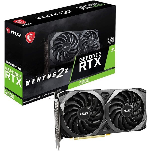 

Видеокарта MSI GeForce RTX 3060 12GB GDDR6 VENTUS 2X OC (912-V397-832)