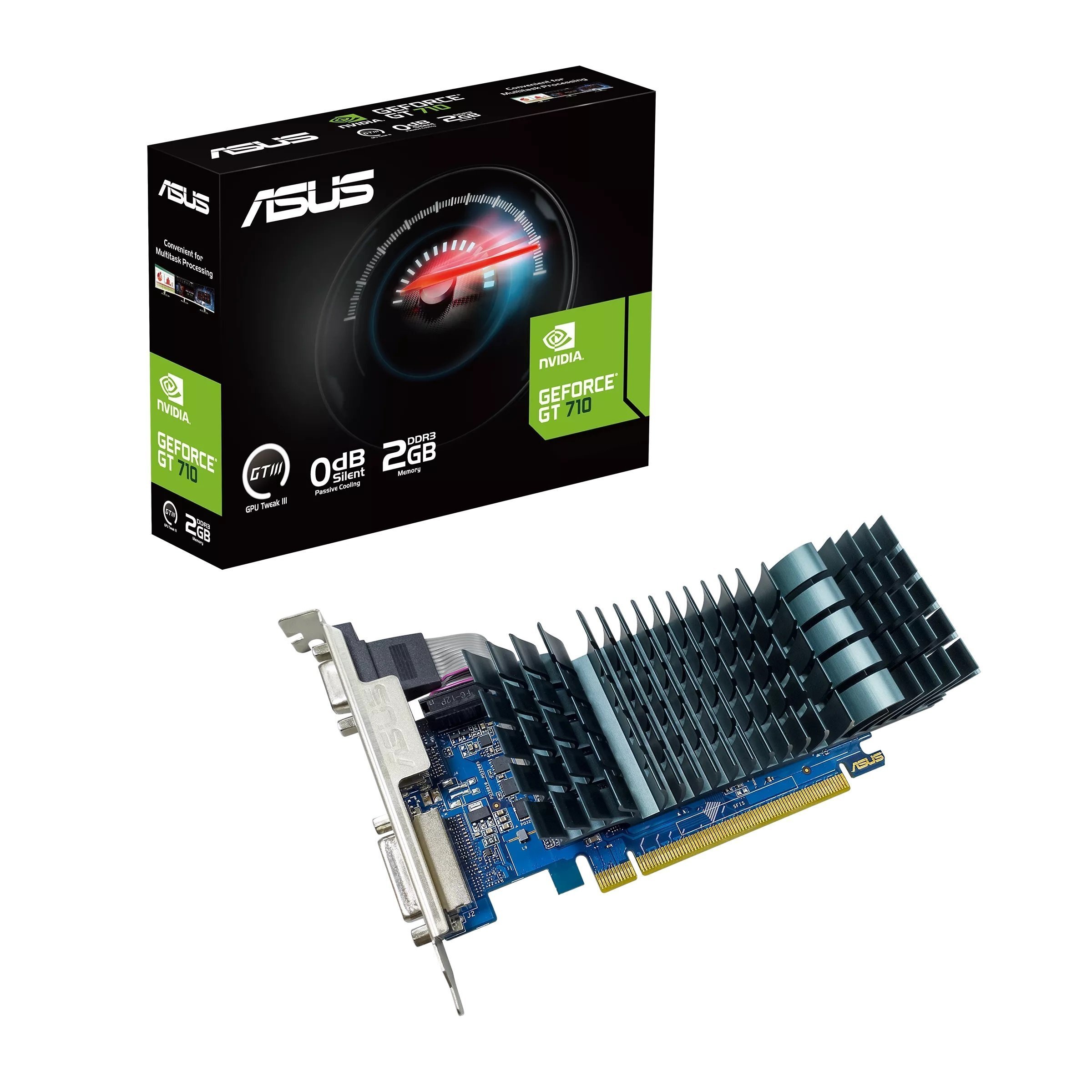 Видеокарта ASUS GeForce GT710 2GB GDDR3 silent (90YV0I70-M0NA00) фото 1