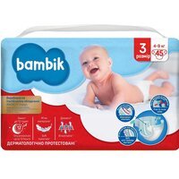 Підгузки дитячі Bambik Jumbo 3 Midi 4-9кг 45шт