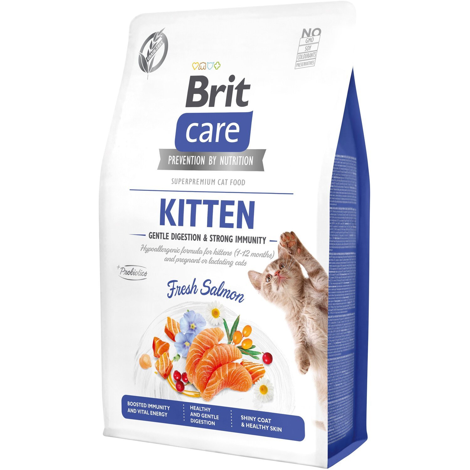 Сухий корм Brit Care Cat GF Kitten Gentle Digestion Strong Immunity для кошенят, з лососем, 2 кгфото