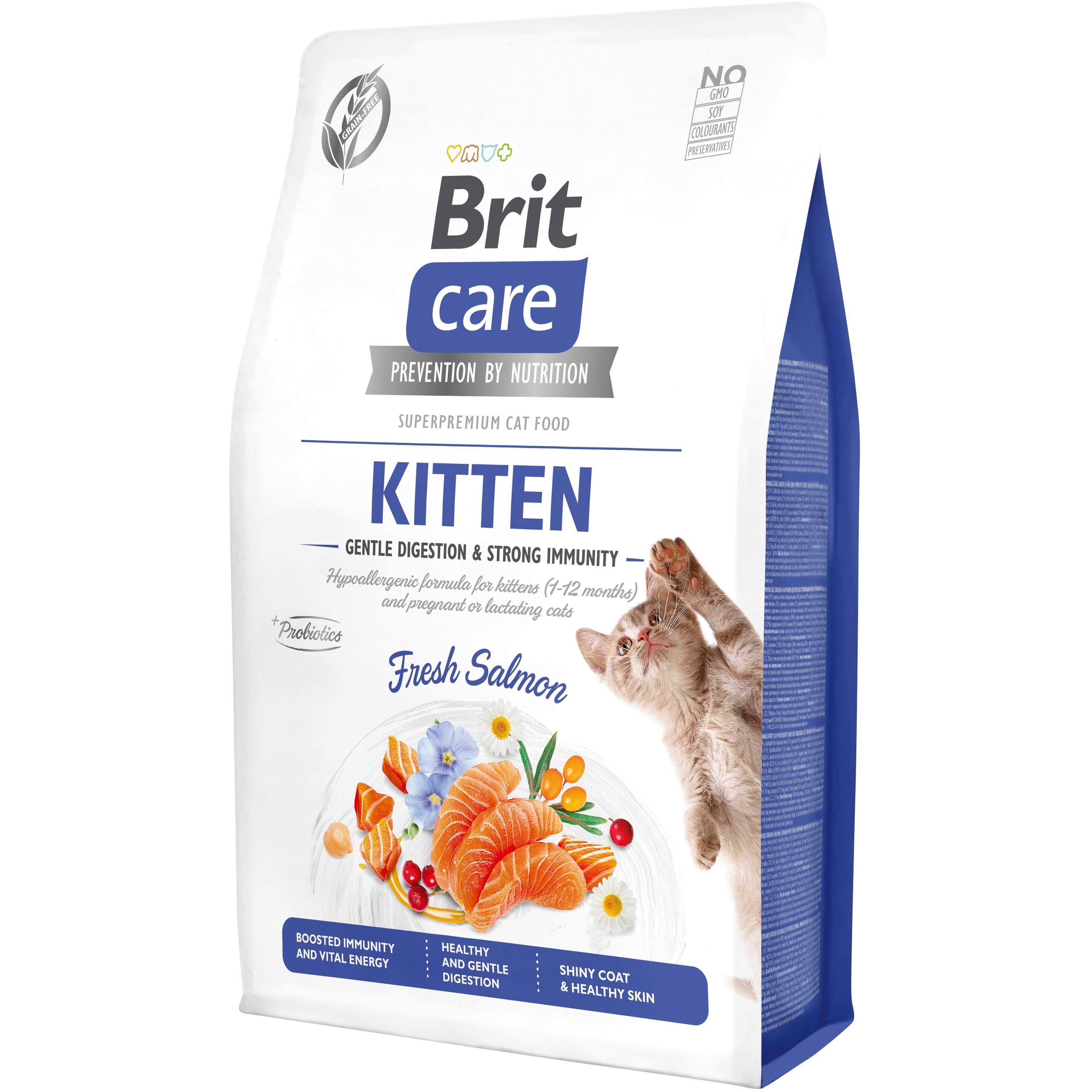 Сухий корм Brit Care Cat GF Kitten Gentle Digestion Strong Immunity для кошенят, з лососем, 2 кгфото1