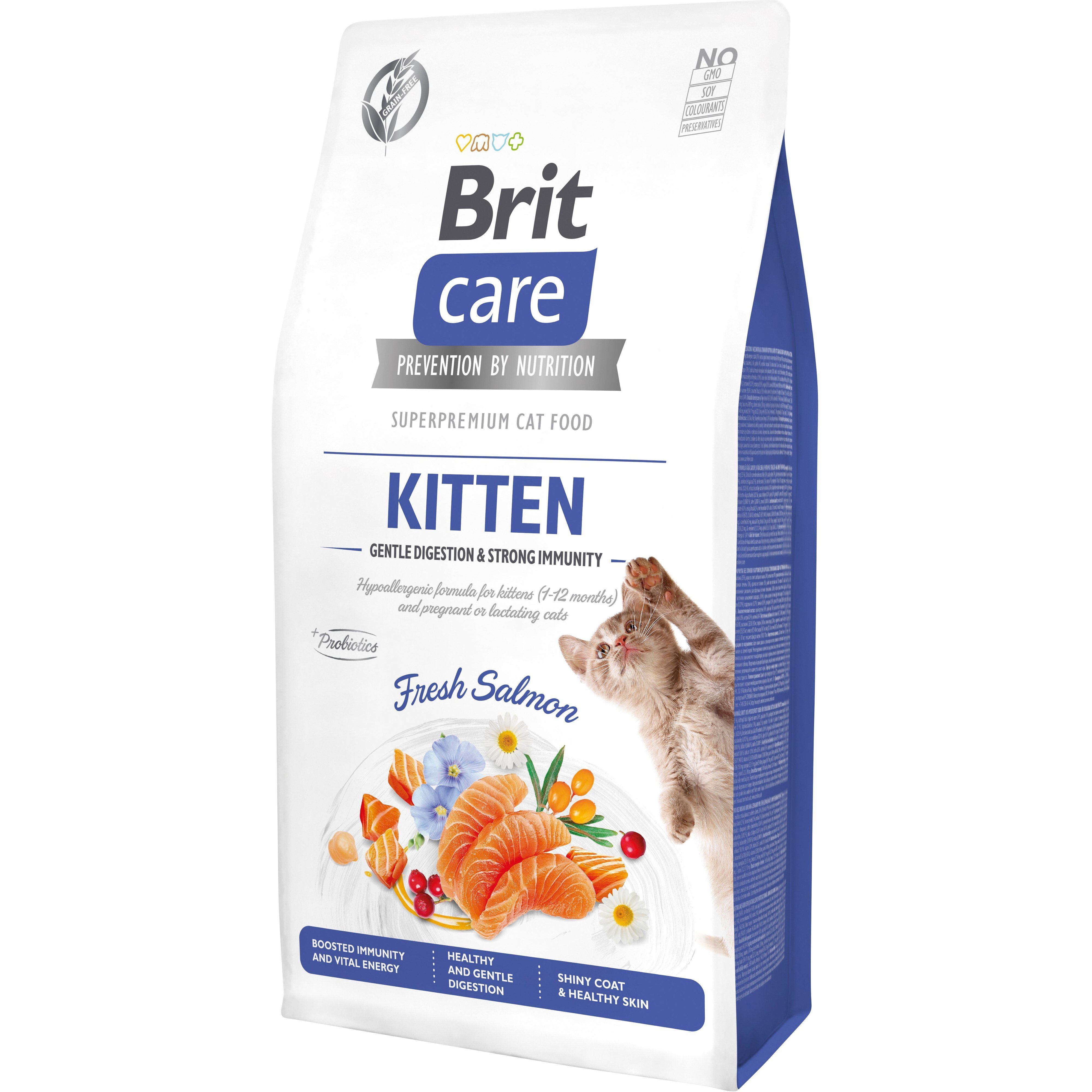 Сухий корм Brit Care Cat GF Kitten Gentle Digestion Strong Immunity для кошенят, з лососем, 7 кгфото1