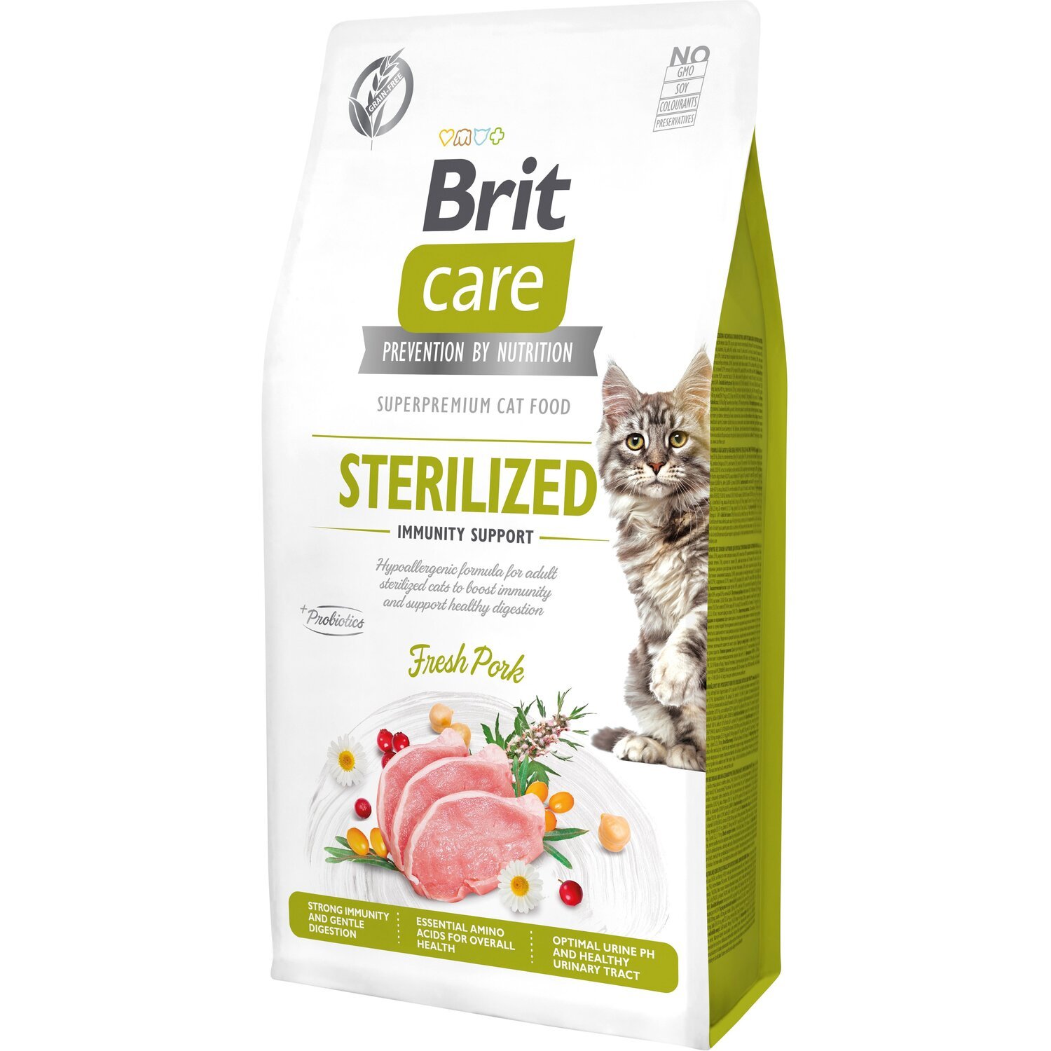 Сухий корм Brit Care Cat GF Sterilized Immunity Support для стерилізованих кішок, зі свининою, 7 кгфото