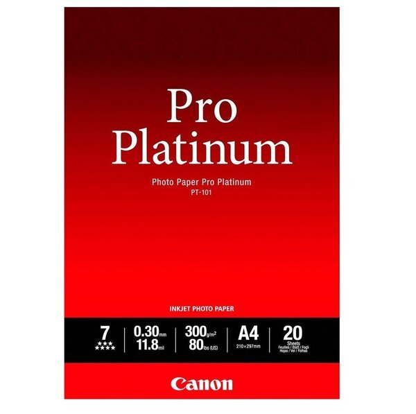 

Фотобумага Canon A4 Pro Platinum Photo Paper PT-101 A4 20л (2768B016)